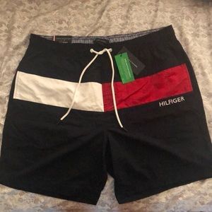Tommy Hilfiger swimming trunks Red White and blue.